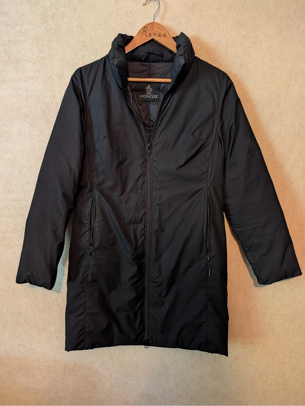 MONCLER black puffer long coat sz 0